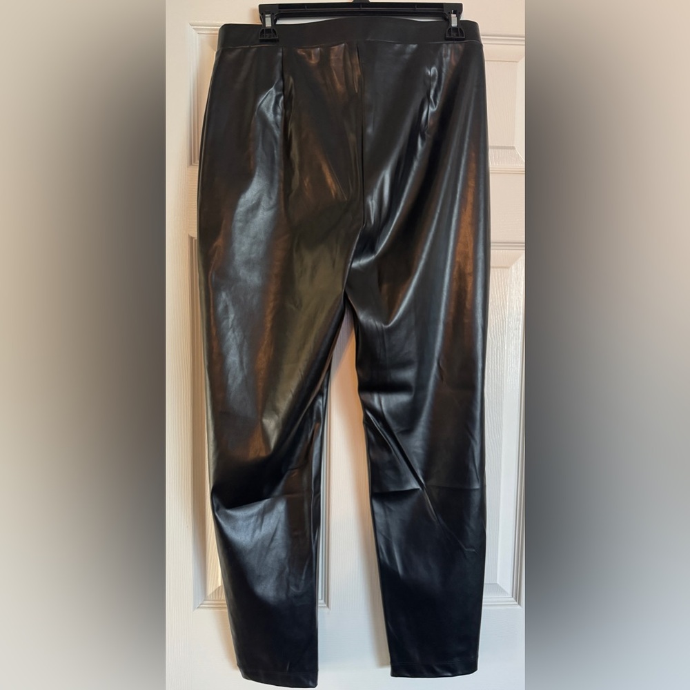 Halston vegan leather pants with leg zipper